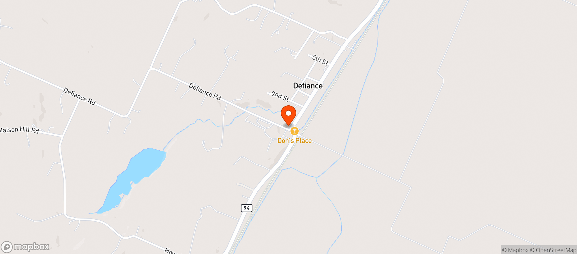 Map showing Wente's Roadhouse