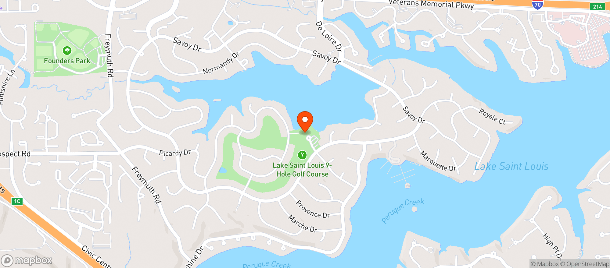 Map showing Lake St Louis Country Clu