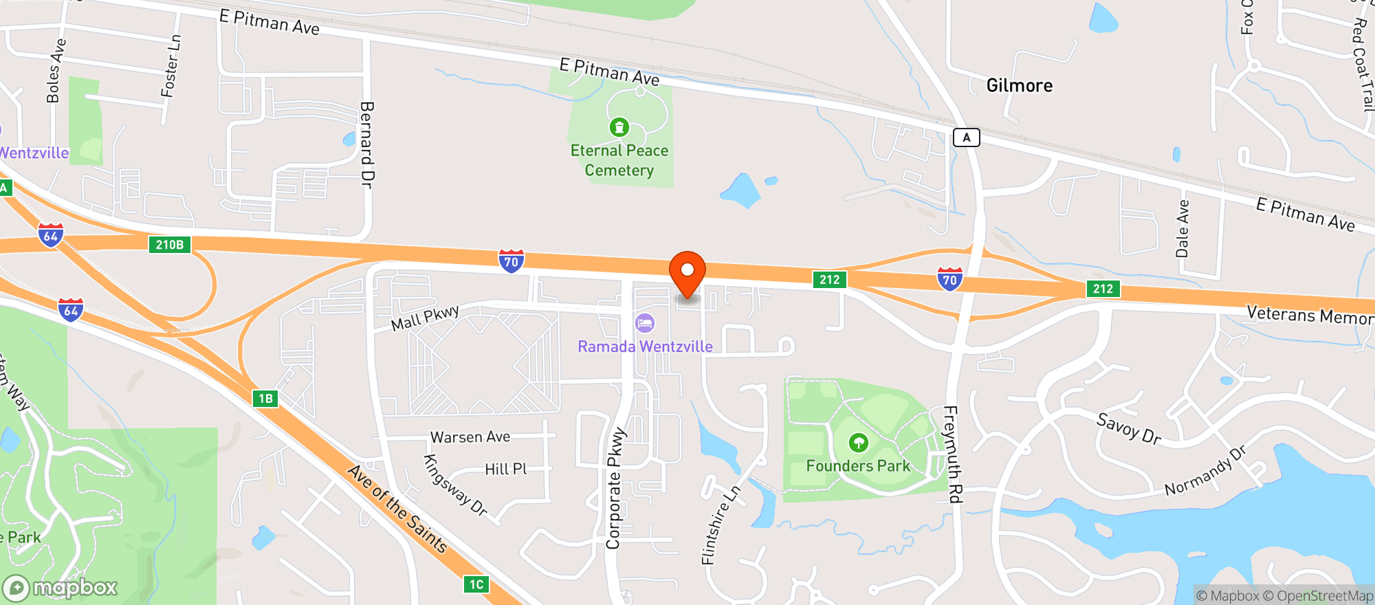 Map showing CBD Kratom Wentzville
