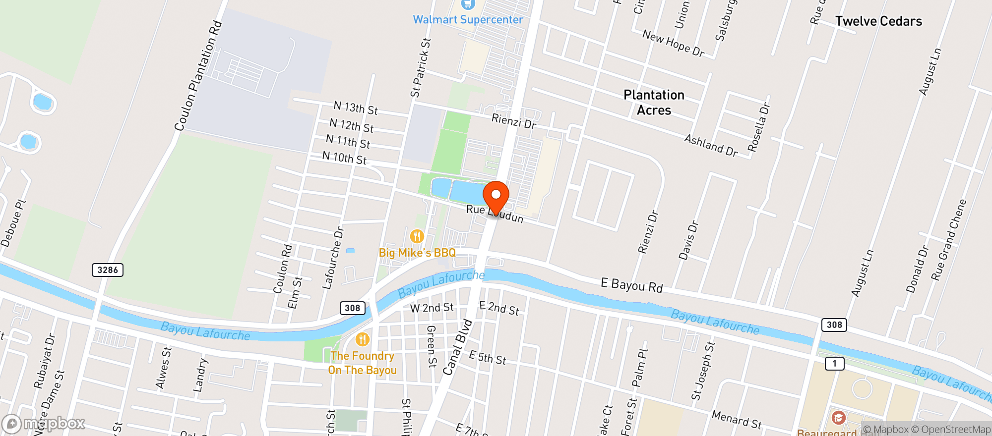 Map showing Rouses Supermarket