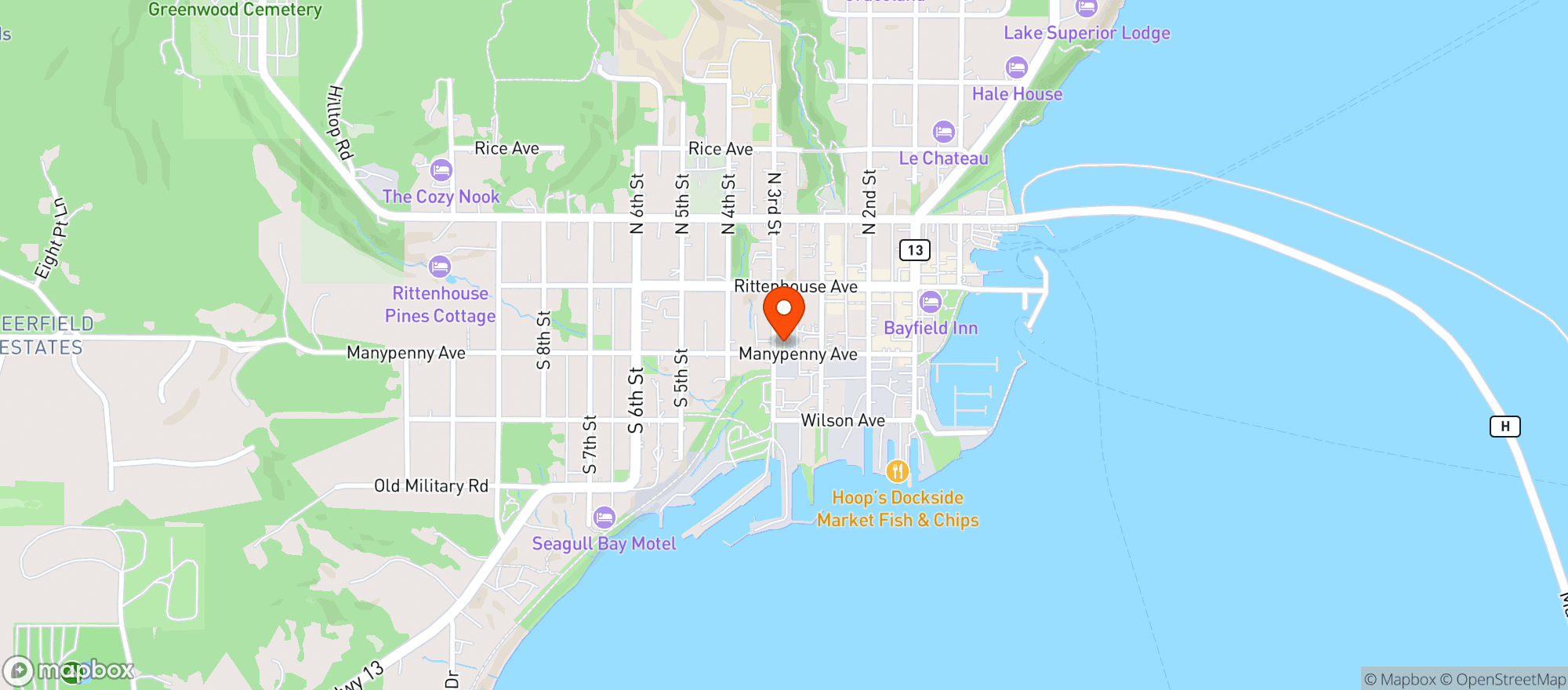 Map showing Core Community Resources