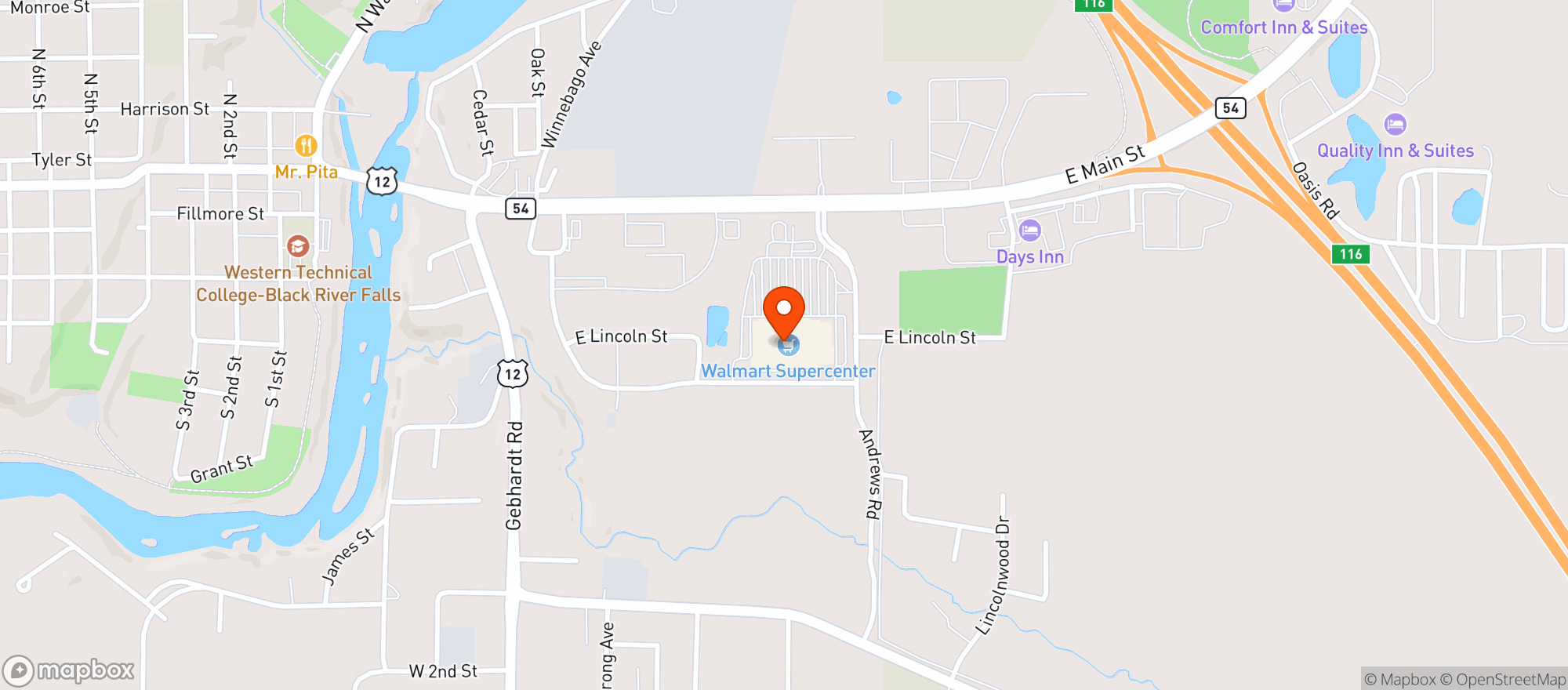 Map showing Walmart Supercenter