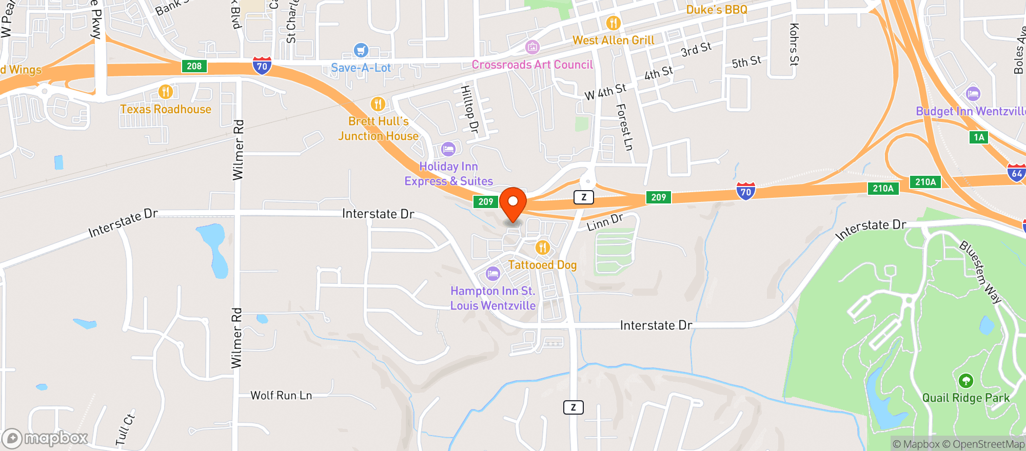 Map showing Hotshots (Wentzville)