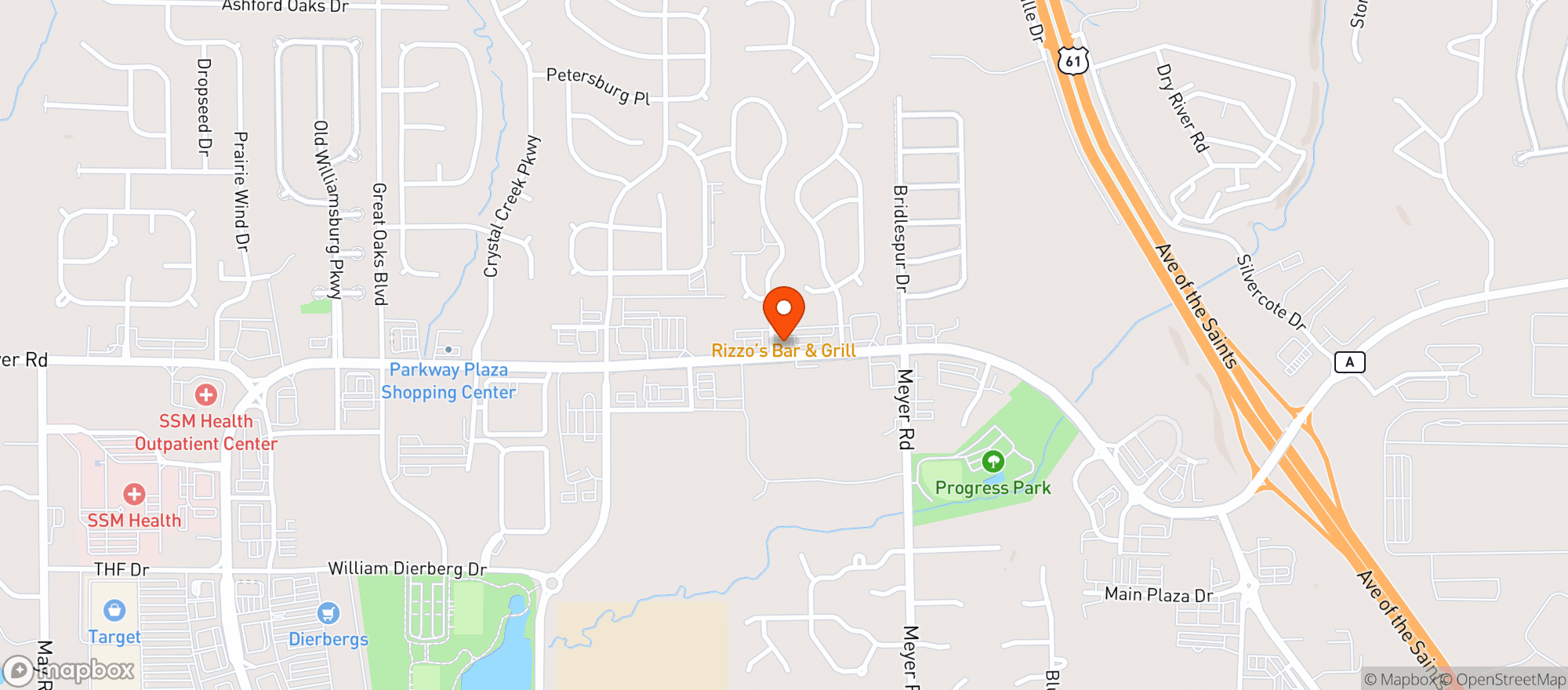 Map showing Root 66 - Wentzville