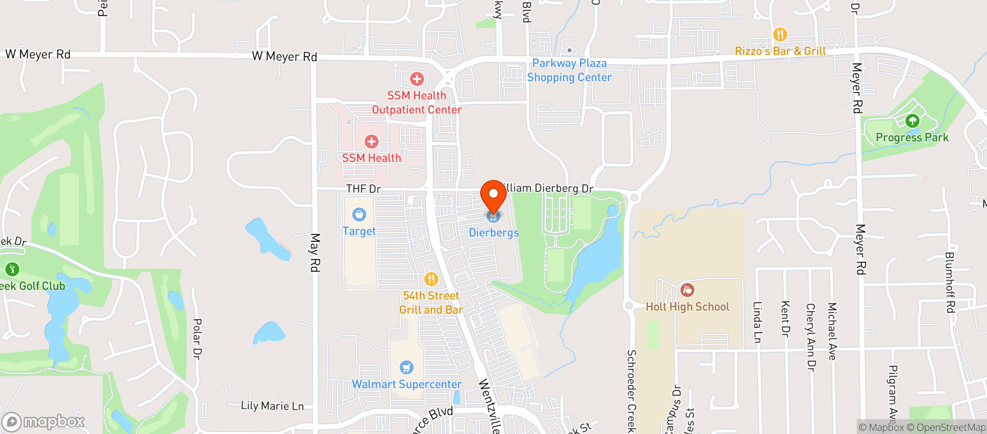 Map showing DIERBERGS MARKET #23