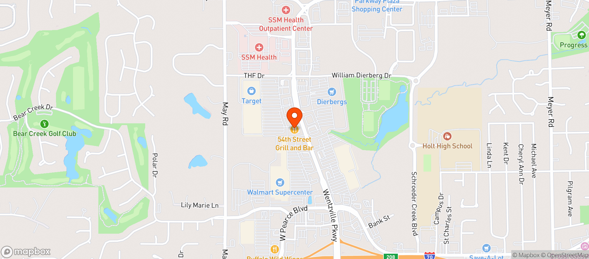 Map showing 54th Street Grill & Bar