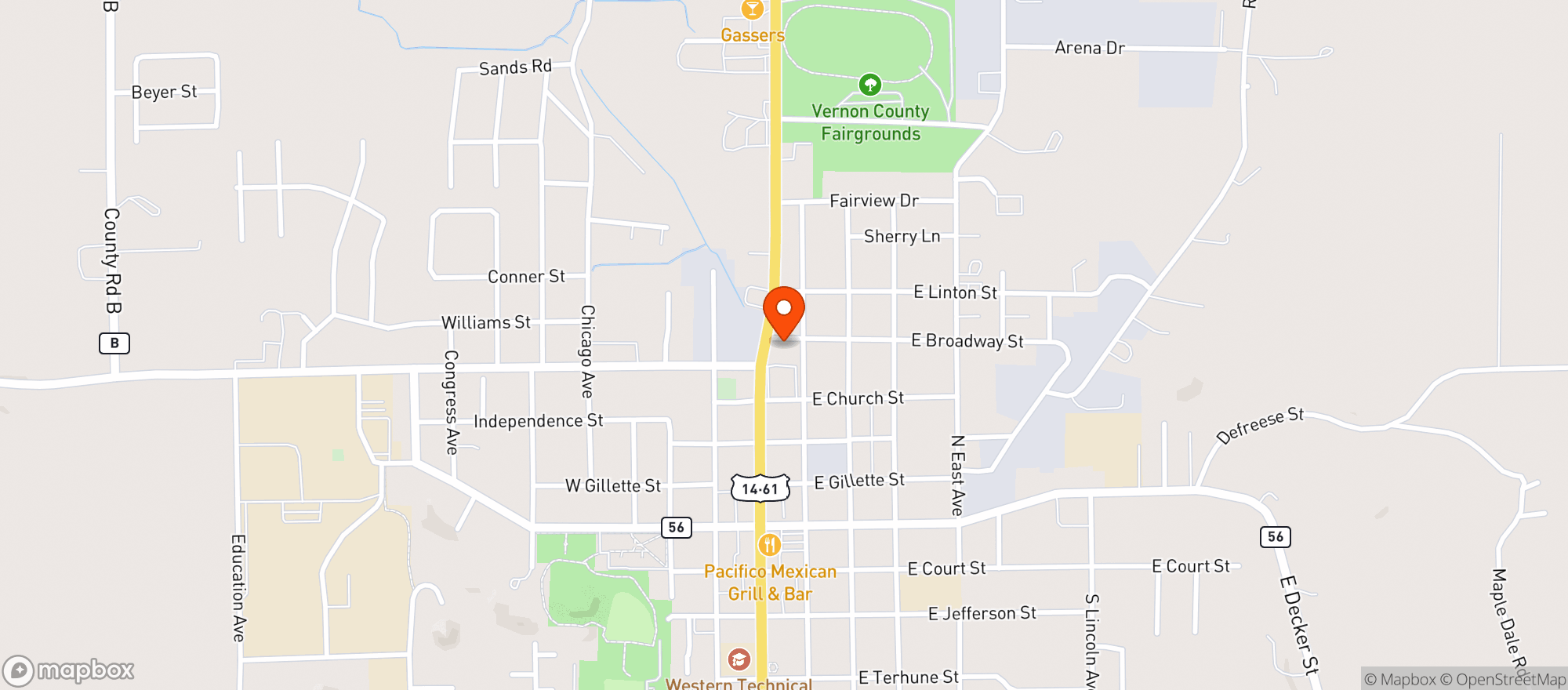 Map showing Viroqua Food Co-Op