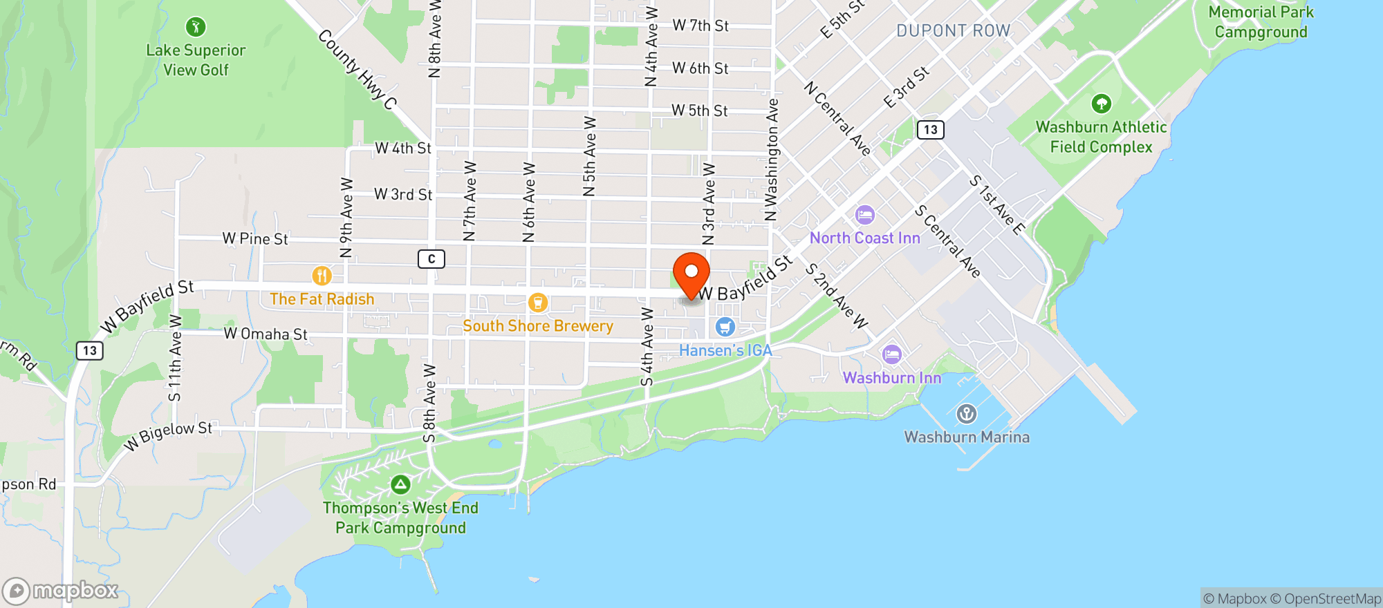 Map showing Snug The