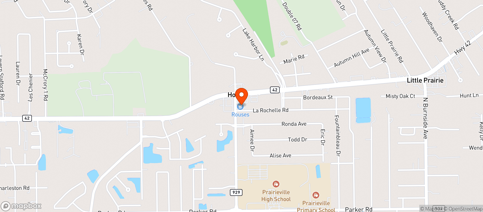 Map showing ROUSES SUPERMARKET #63