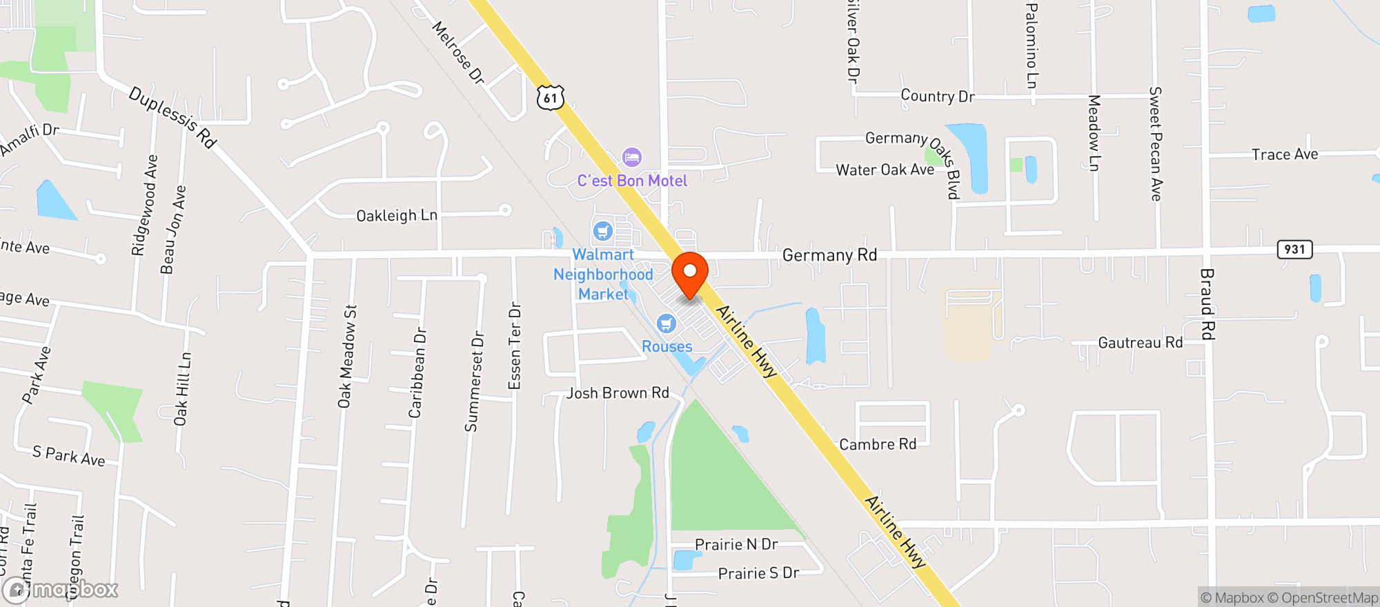 Map showing ROUSES SUPERMARKET #64