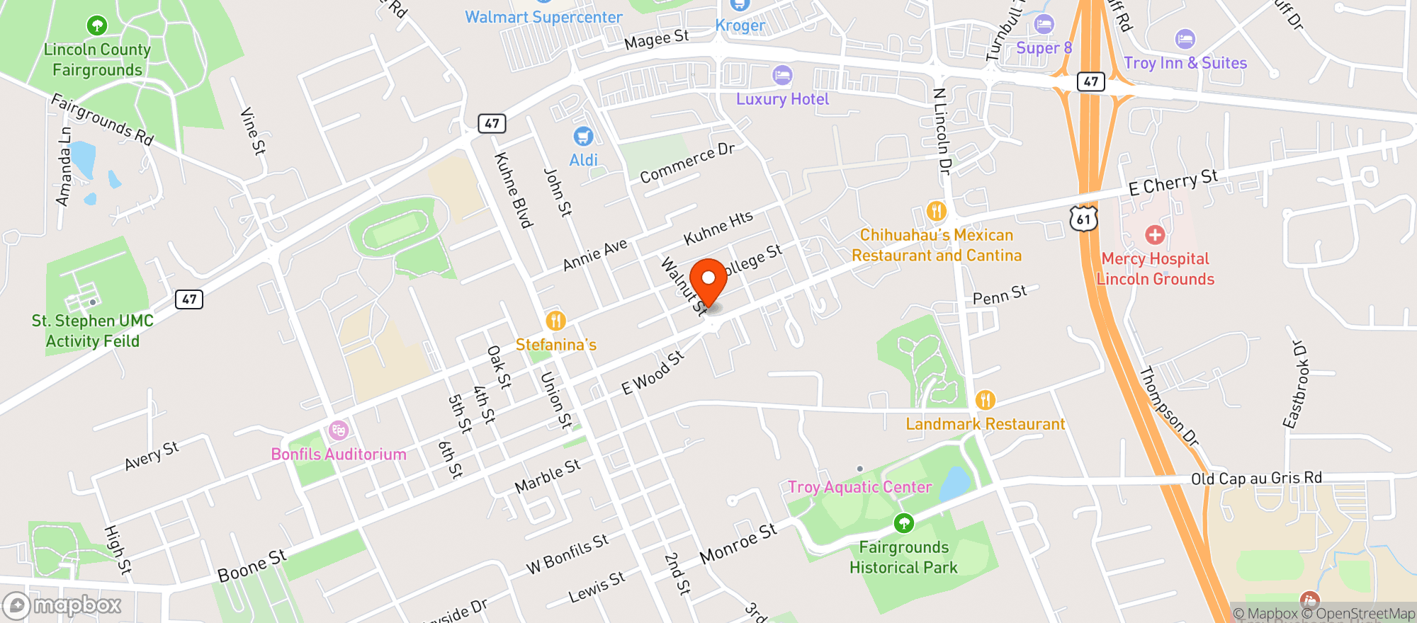 Map showing Xpress Mart