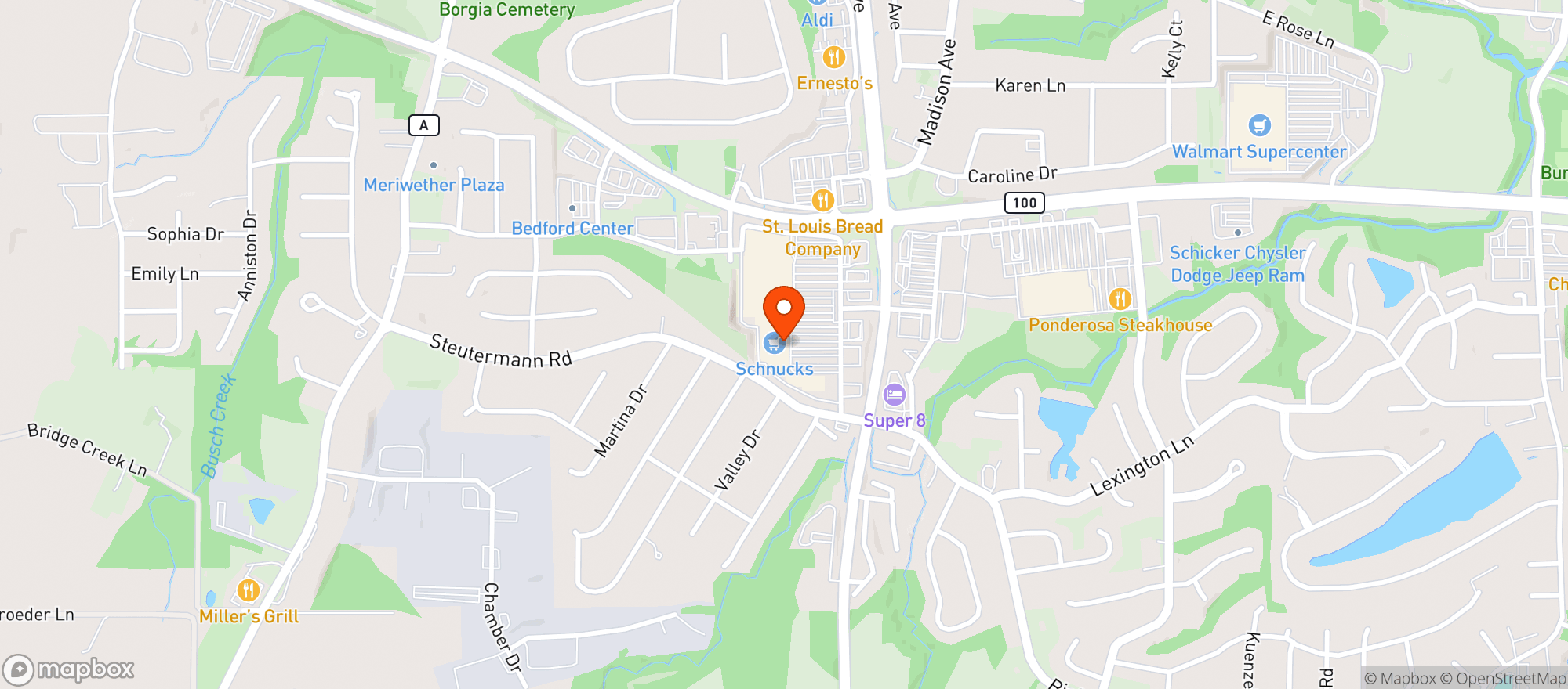 Map showing Schnucks