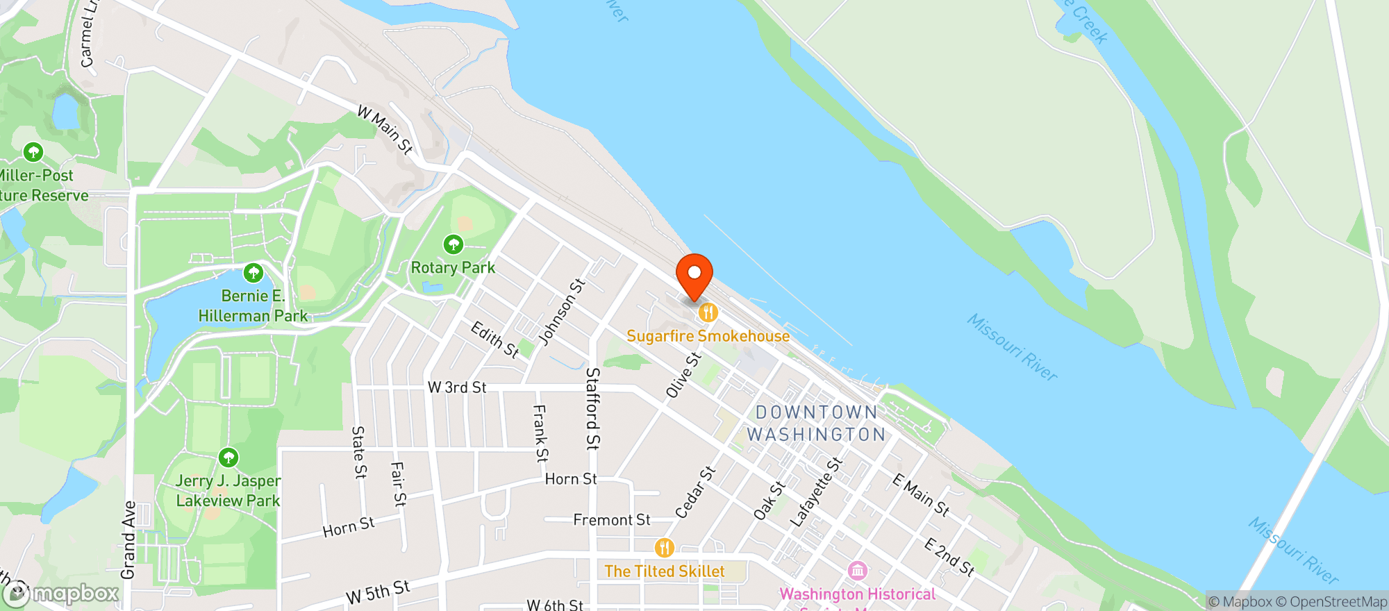 Map showing The Tipsy Keg
