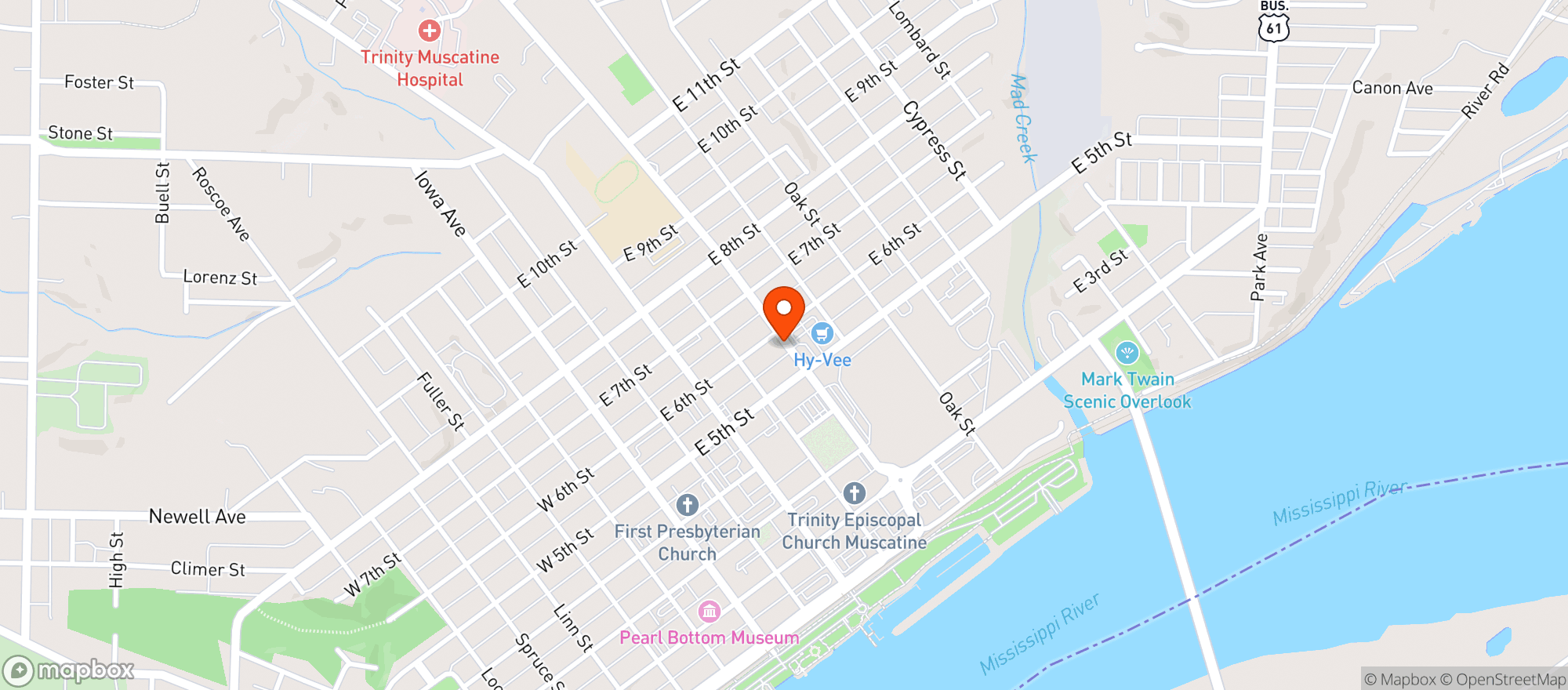 Map showing Hy Vee Wine & Spirits
