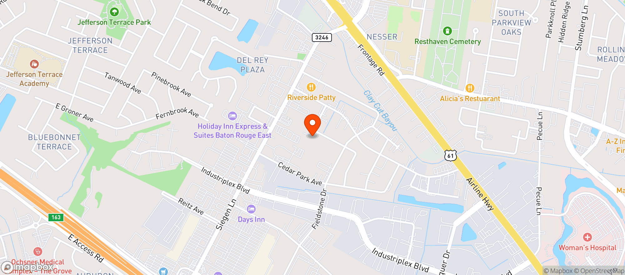 Map showing Rally Cap Brewing Company