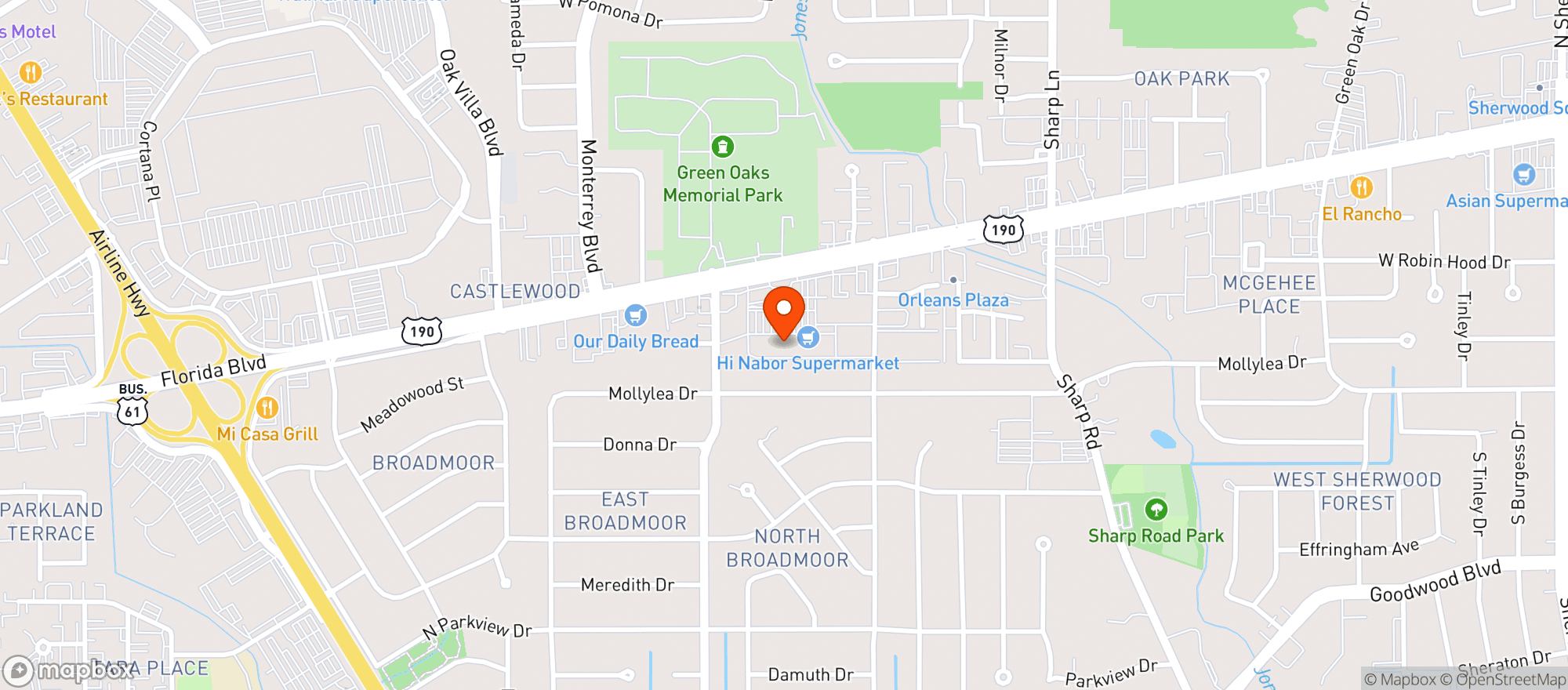 Map showing Hi-Nabor Supermarket