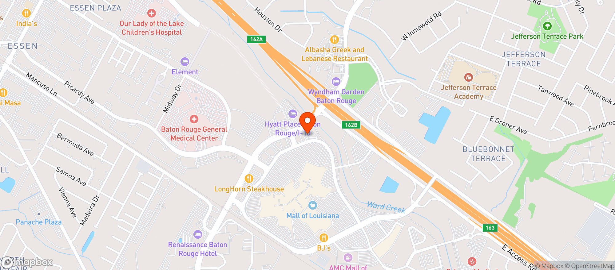 Map showing Bjs Restaurant & Brewhouse