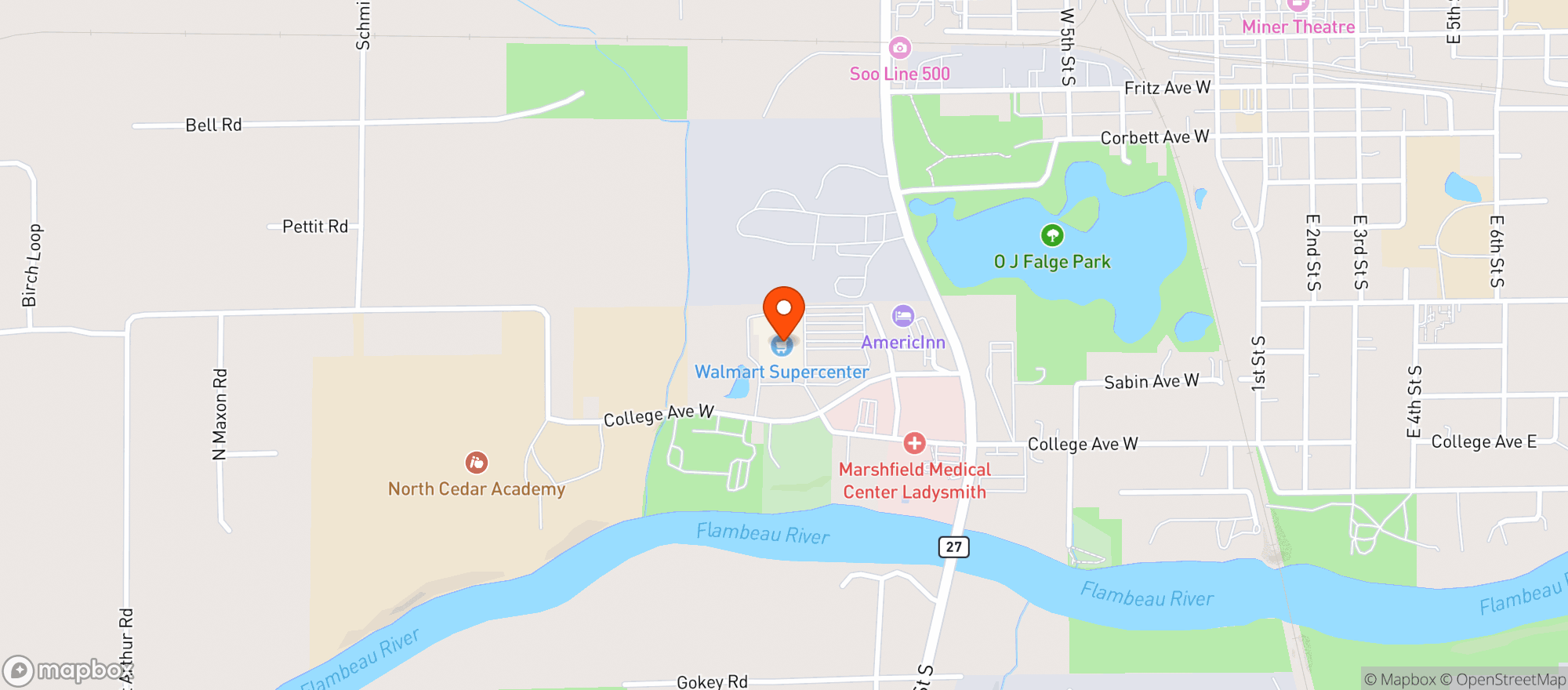 Map showing Walmart Supercenter