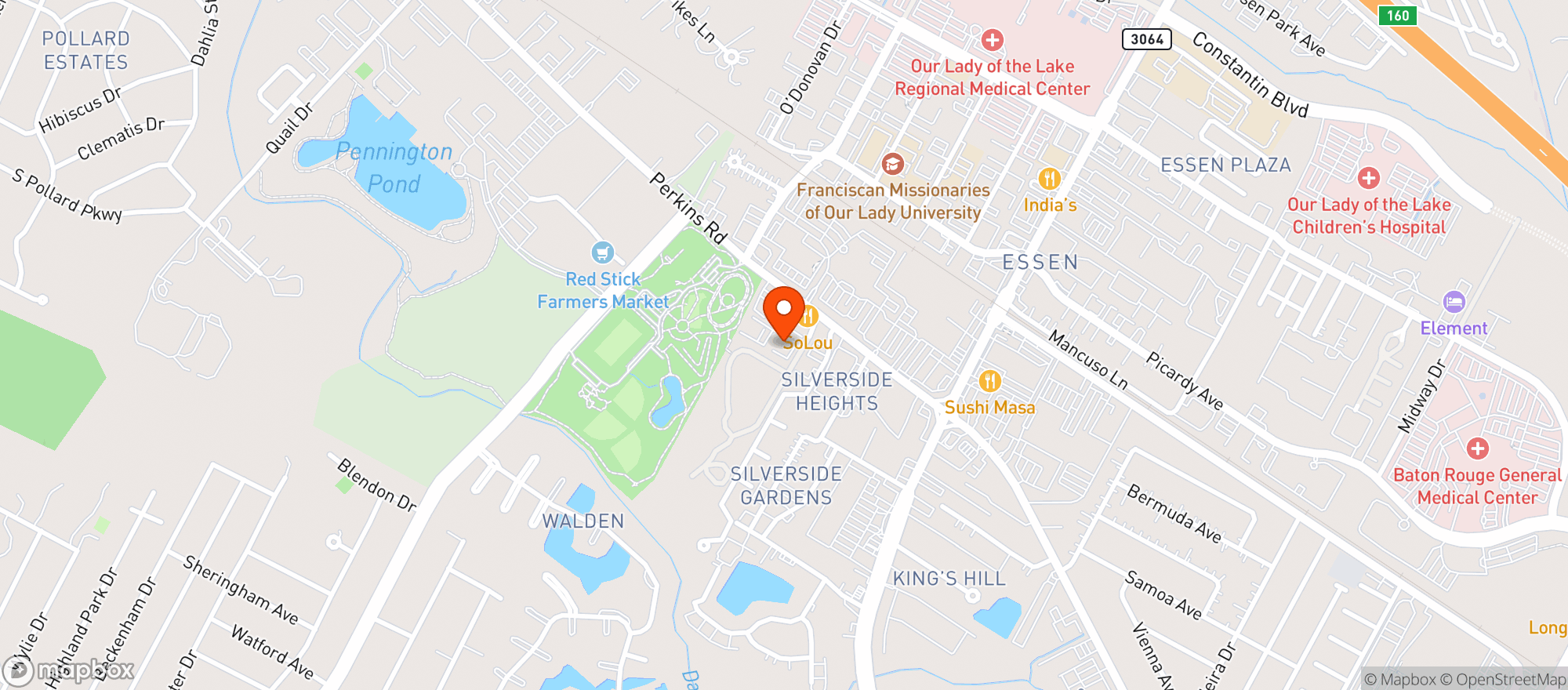 Map showing SoLou Patio Restaurant & Bar
