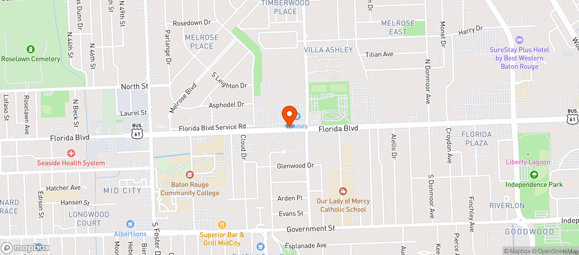 Map showing Rouses Supermarket