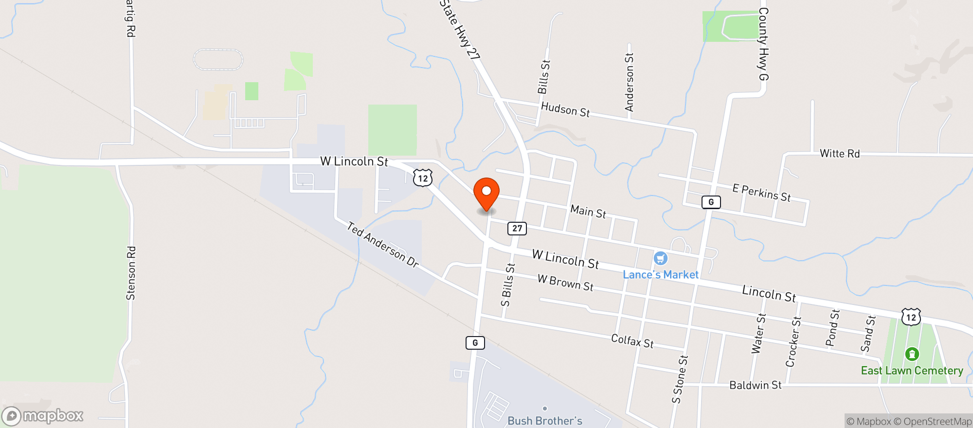 Map showing Piggly Wiggly