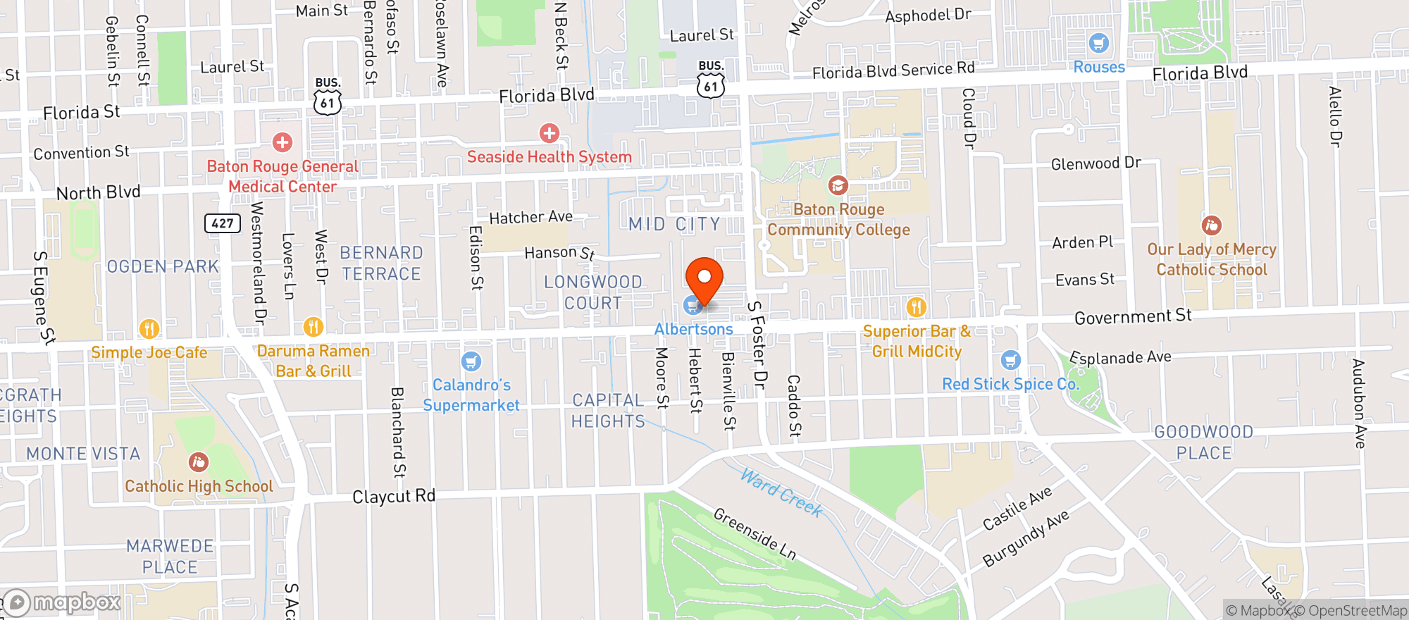 Map showing Albertsons Market