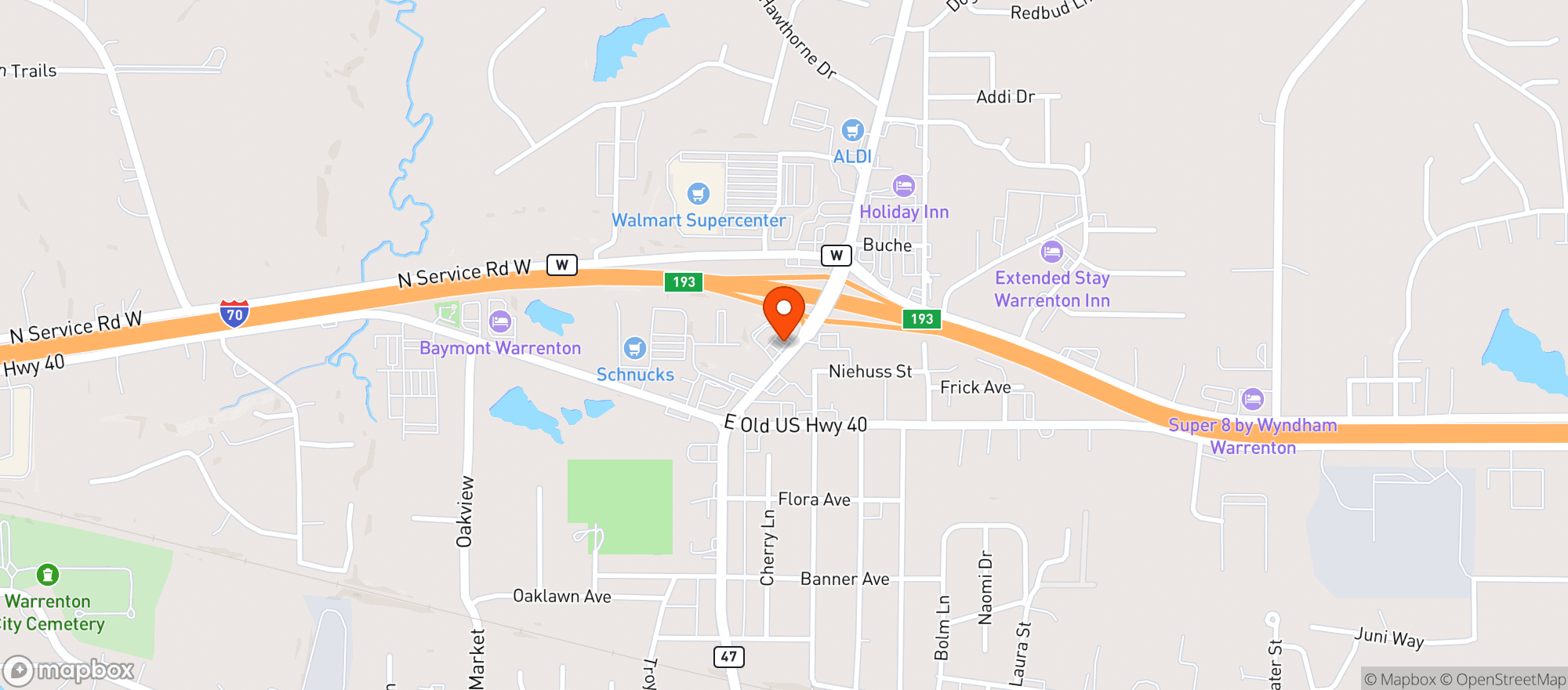 Map showing Petro Mart