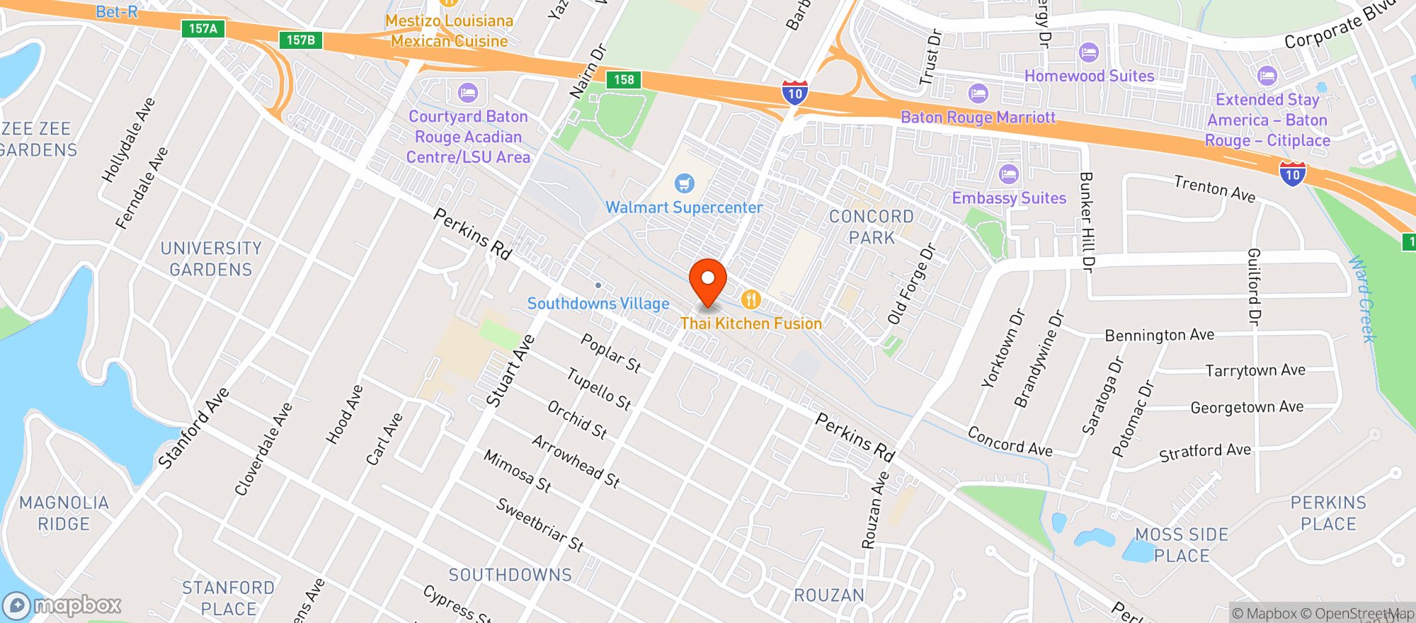 Map showing Wild Side Smoke Shop - College Dr Baton Rouge