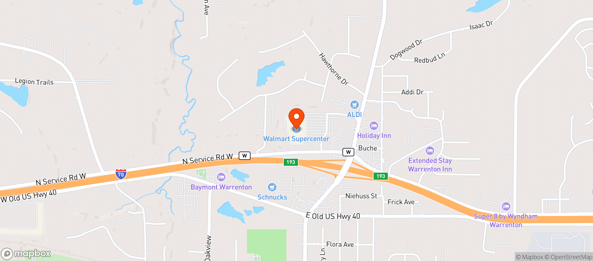 Map showing Walmart Supercenter