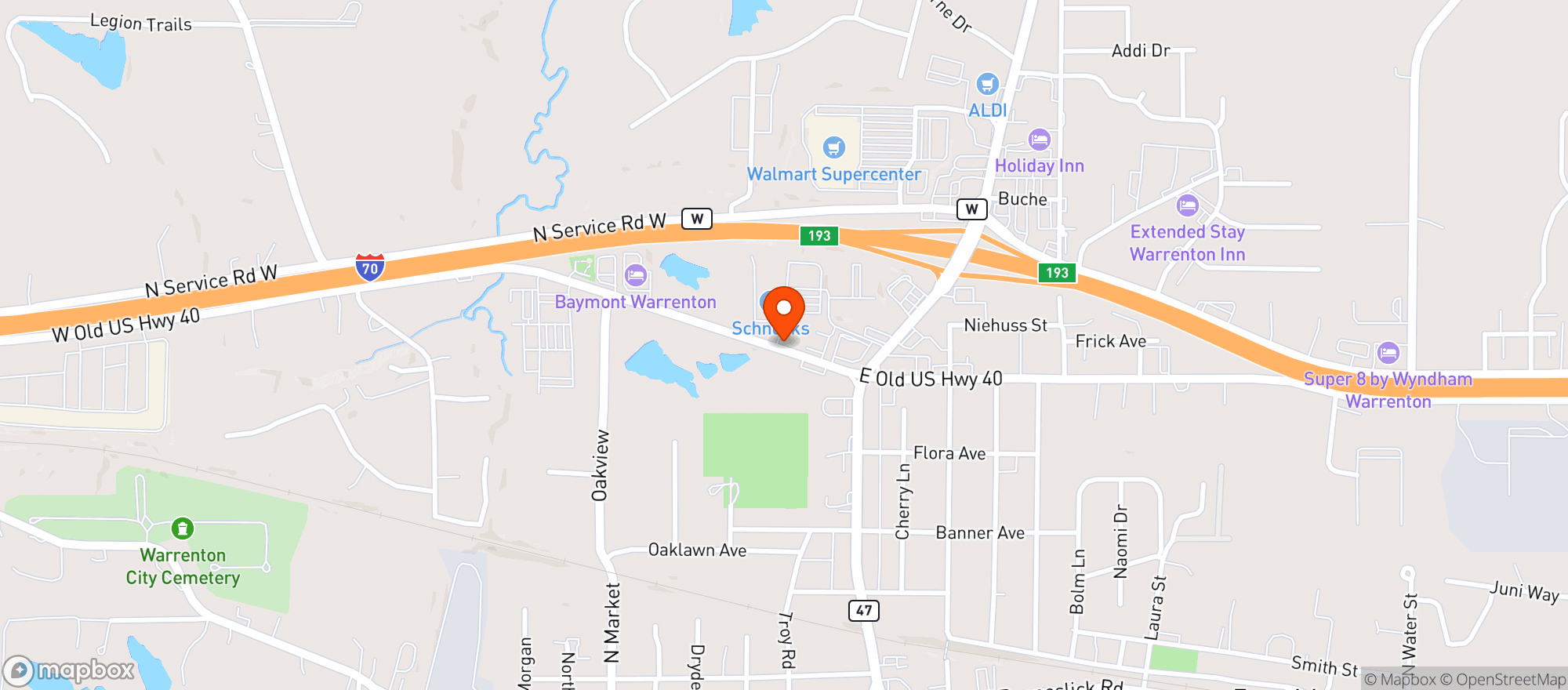 Map showing Schnucks
