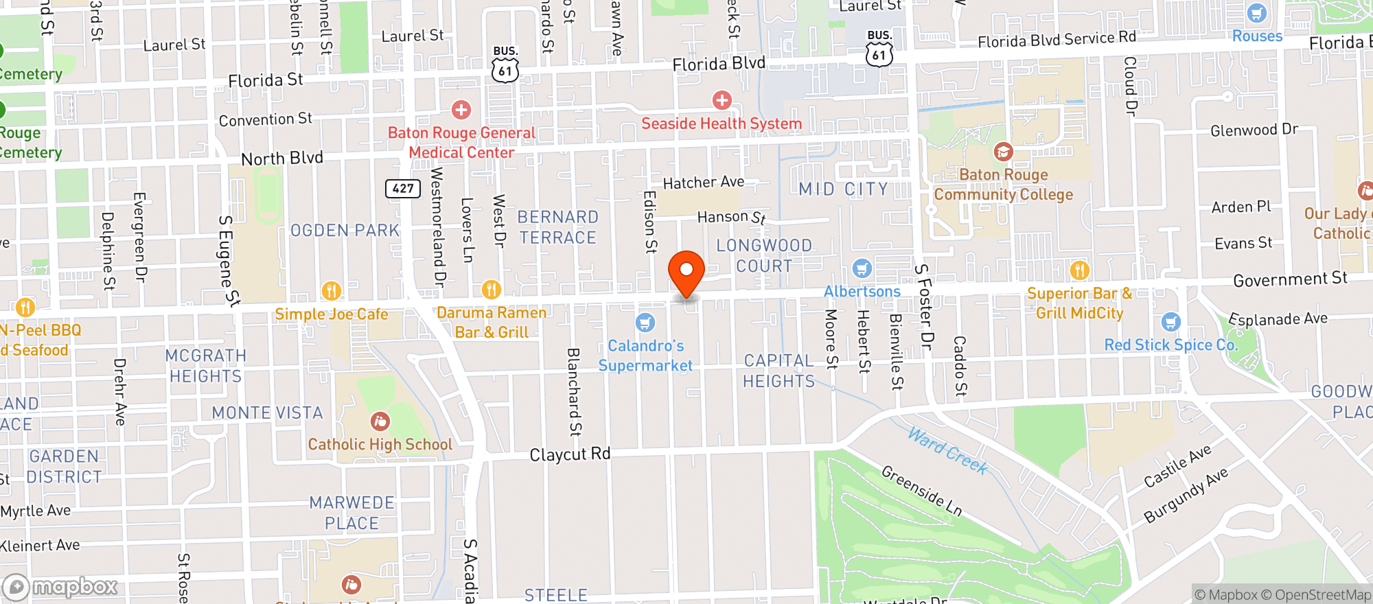 Map showing Rad Dad Alternative Wellness - Mid City