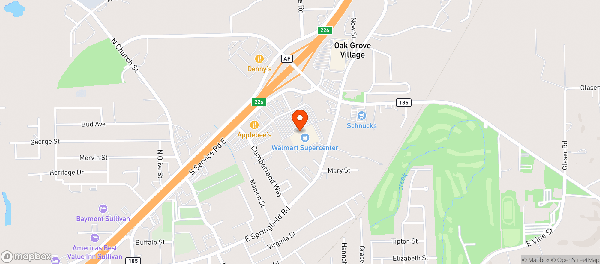 Map showing Walmart Supercenter