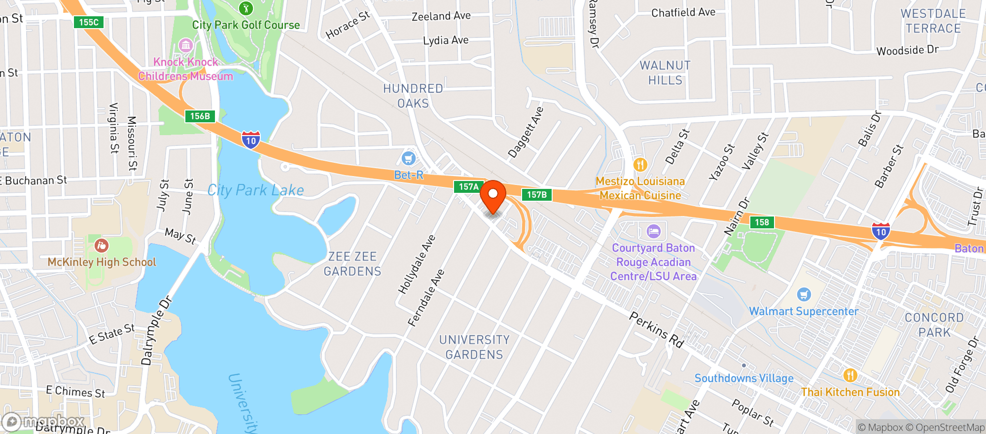 Map showing Zippys