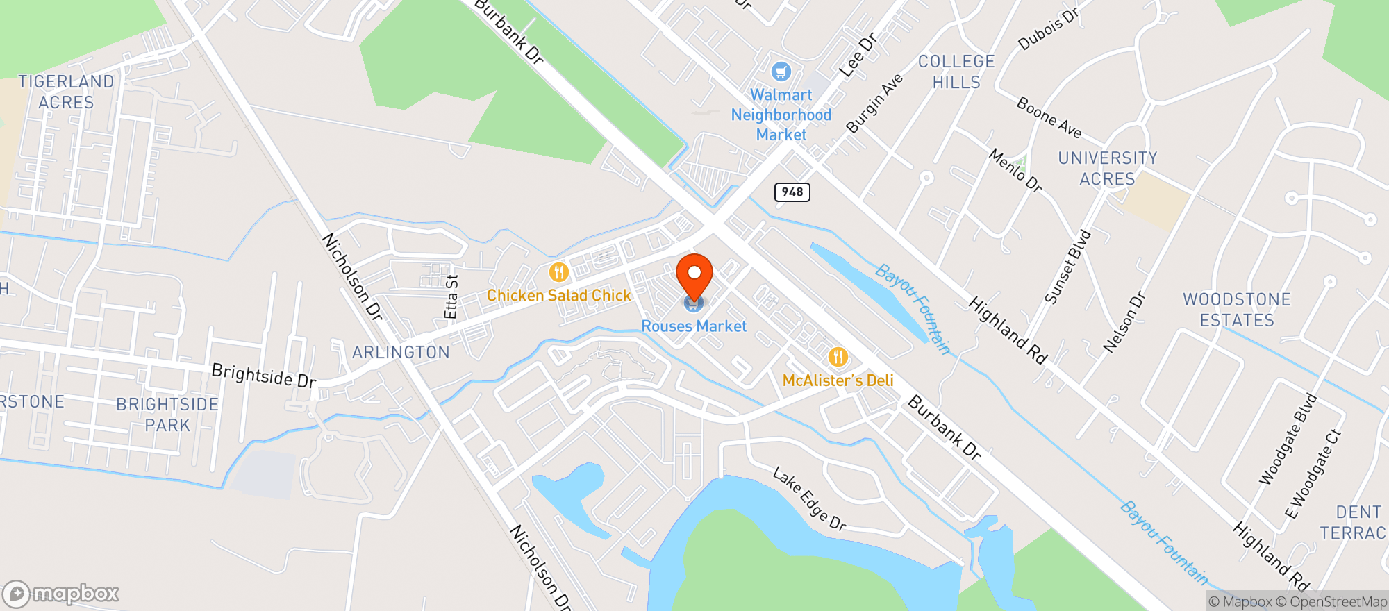 Map showing Rouses Market