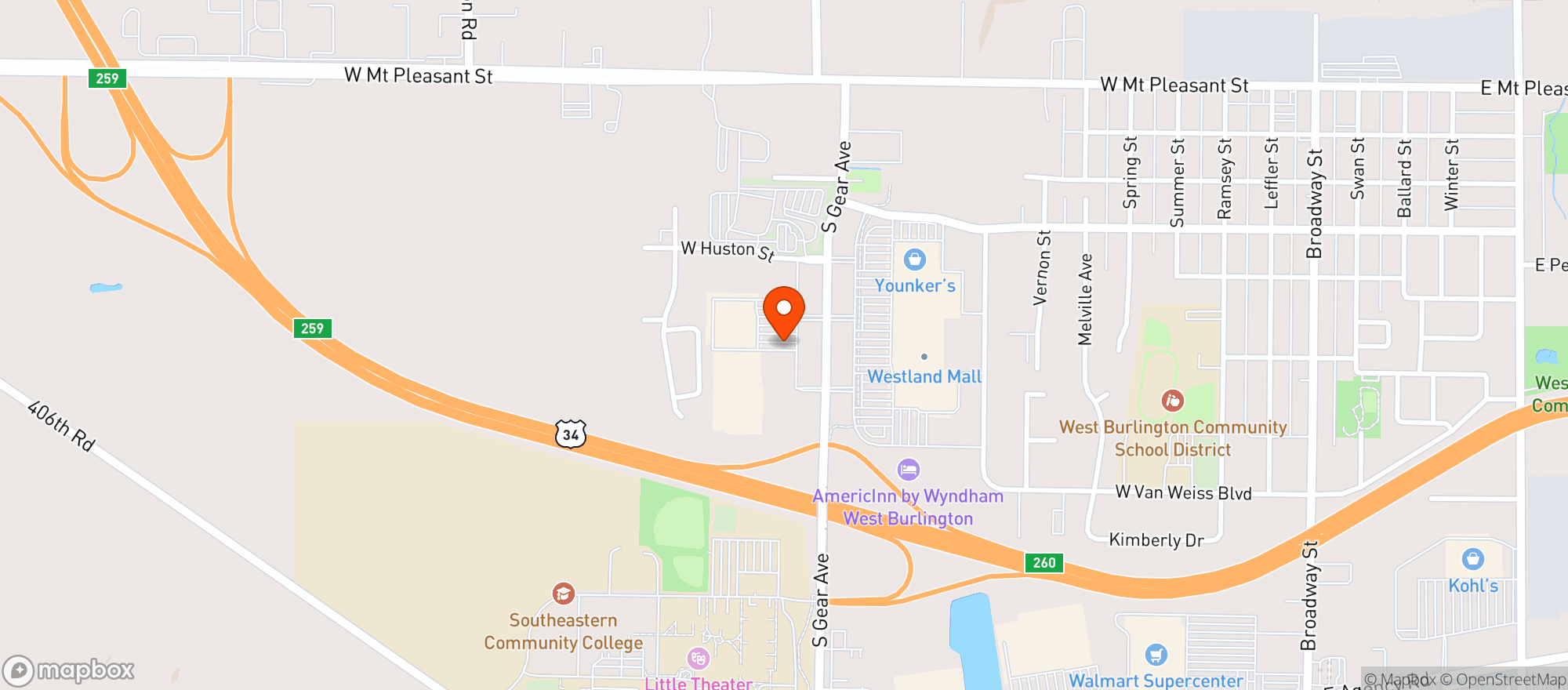 Map showing TARGET - BURLINGTON