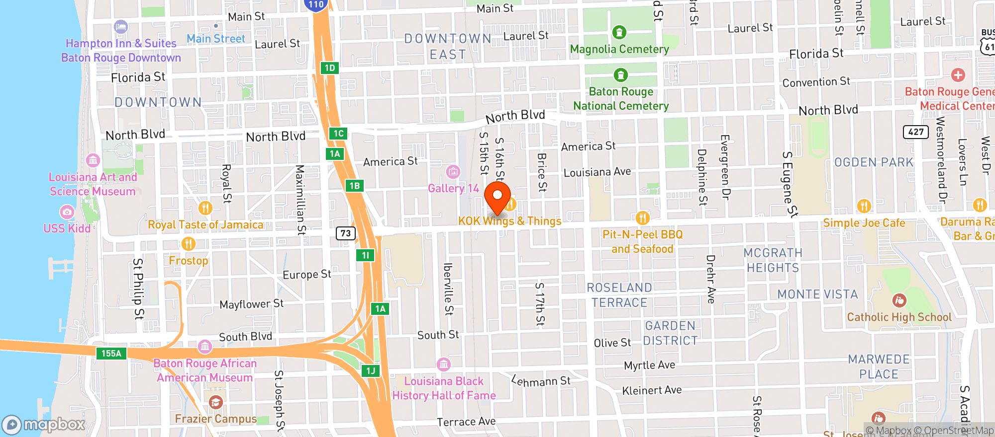 Map showing Red Stick Social