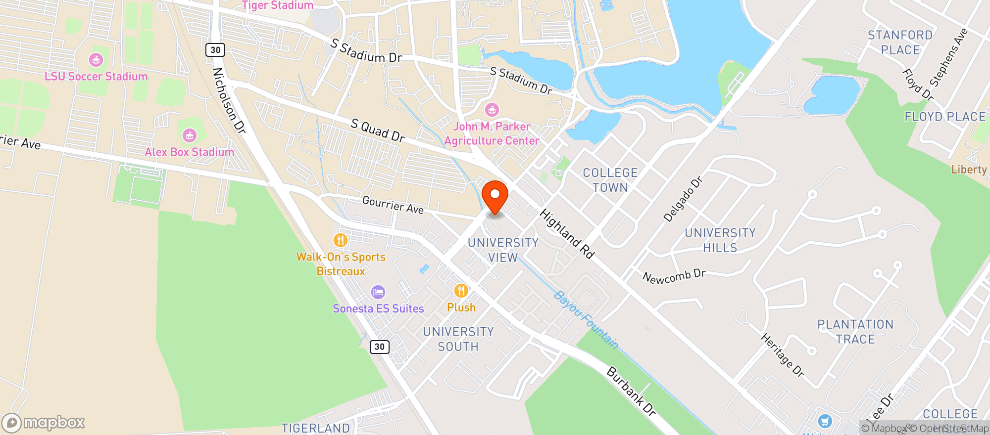 Map showing Park Place Baton Rouge