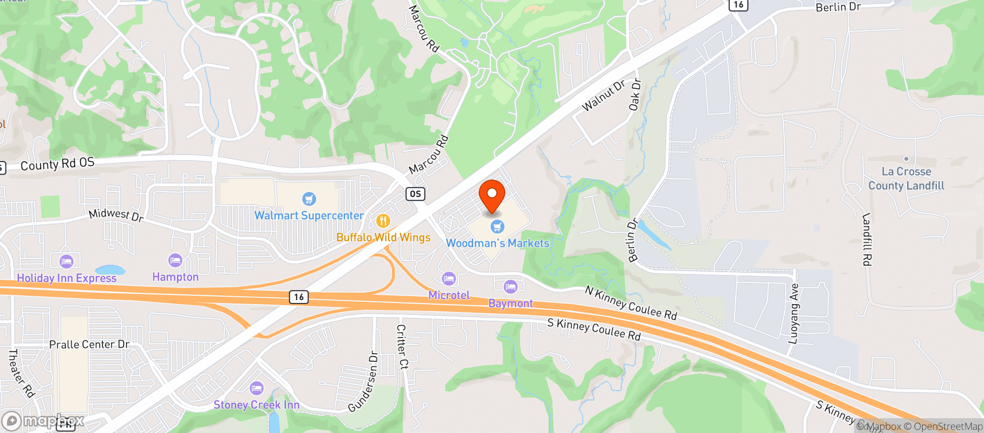 Map showing Woodmans