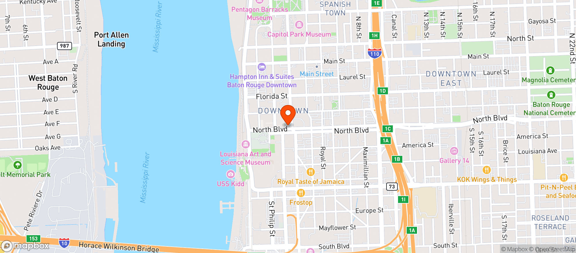 Map showing City Club Of Baton Rouge
