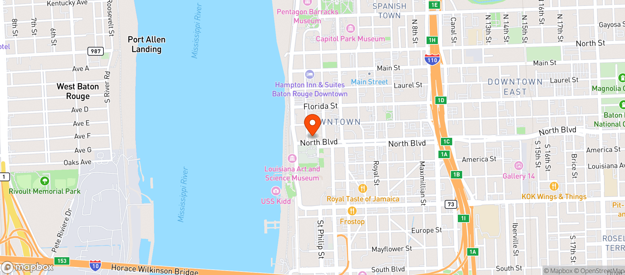 Map showing Manship Theater