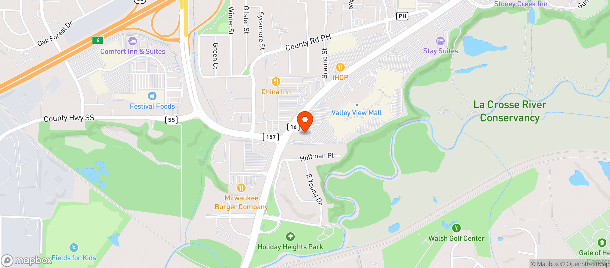 Map showing Hy-Vee Liquor-La Crosse