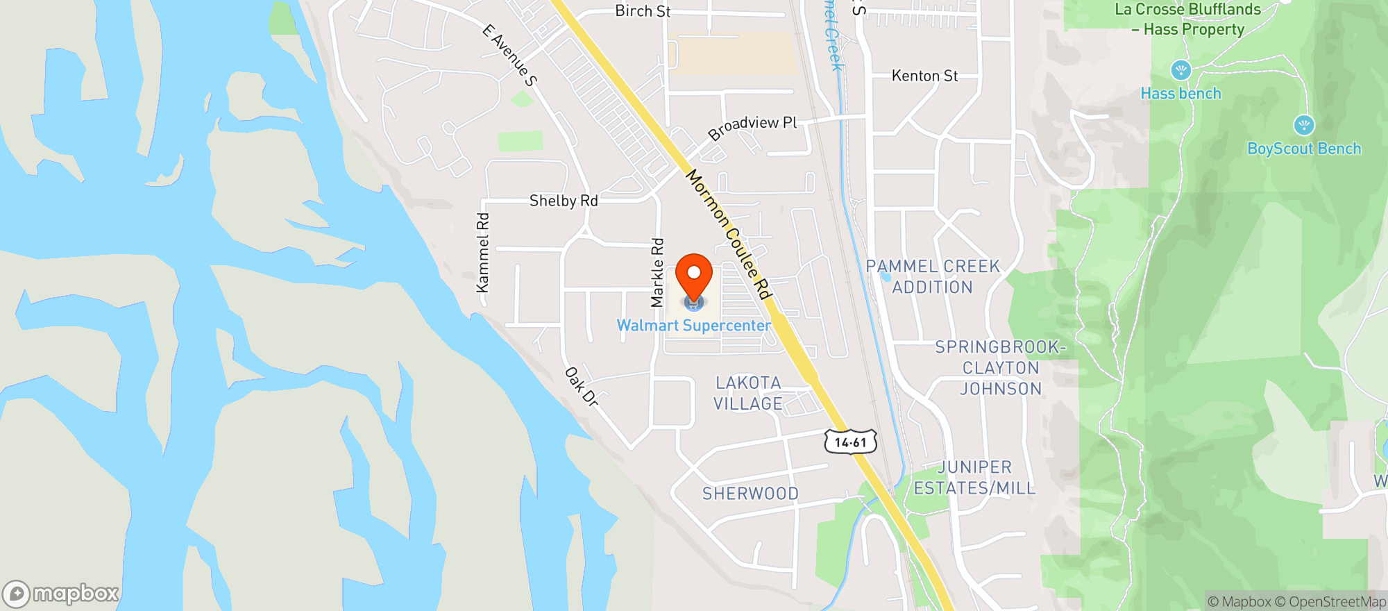 Map showing Walmart Supercenter