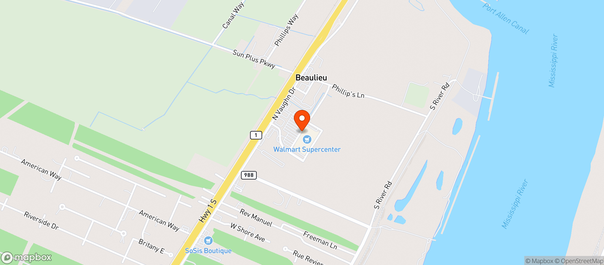 Map showing Walmart Supercenter