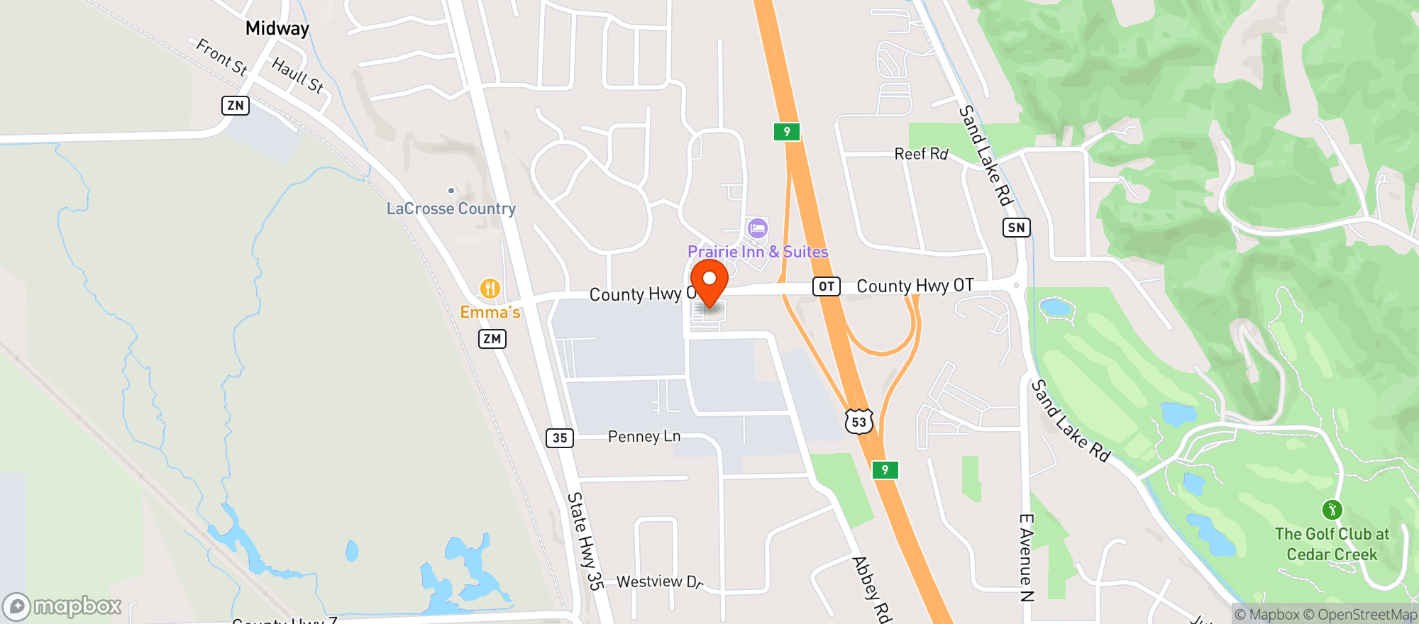 Map showing Kwik Trip #494 - Abbey
