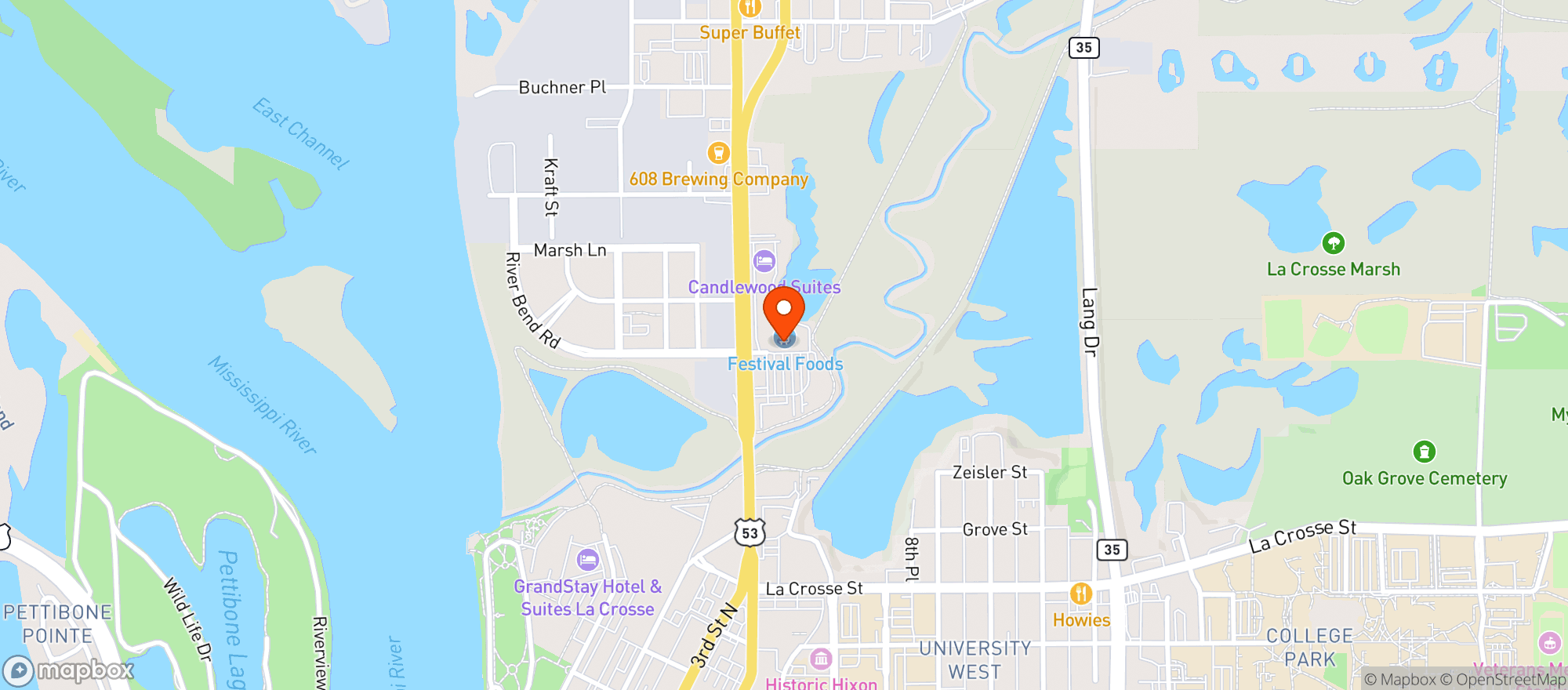 Map showing Festival (L)-Copeland Lax