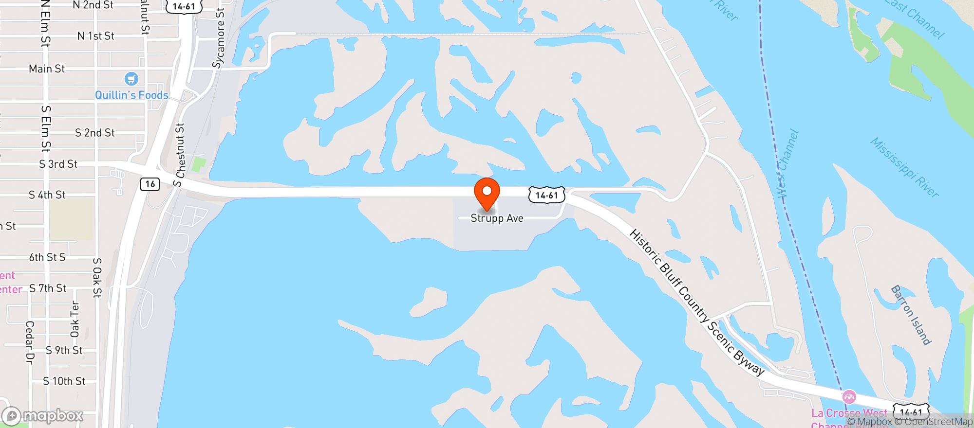 Map showing LaCrescent Wine & Spirits