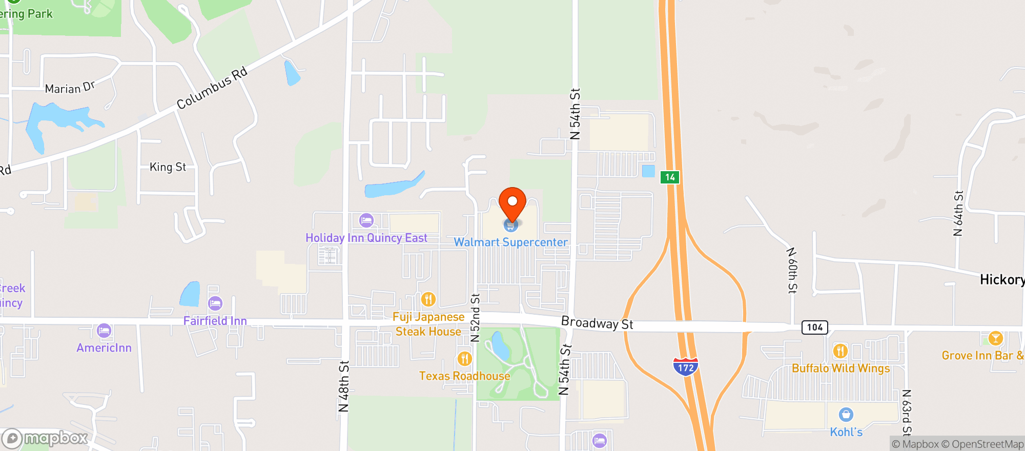 Map showing Walmart Supercenter