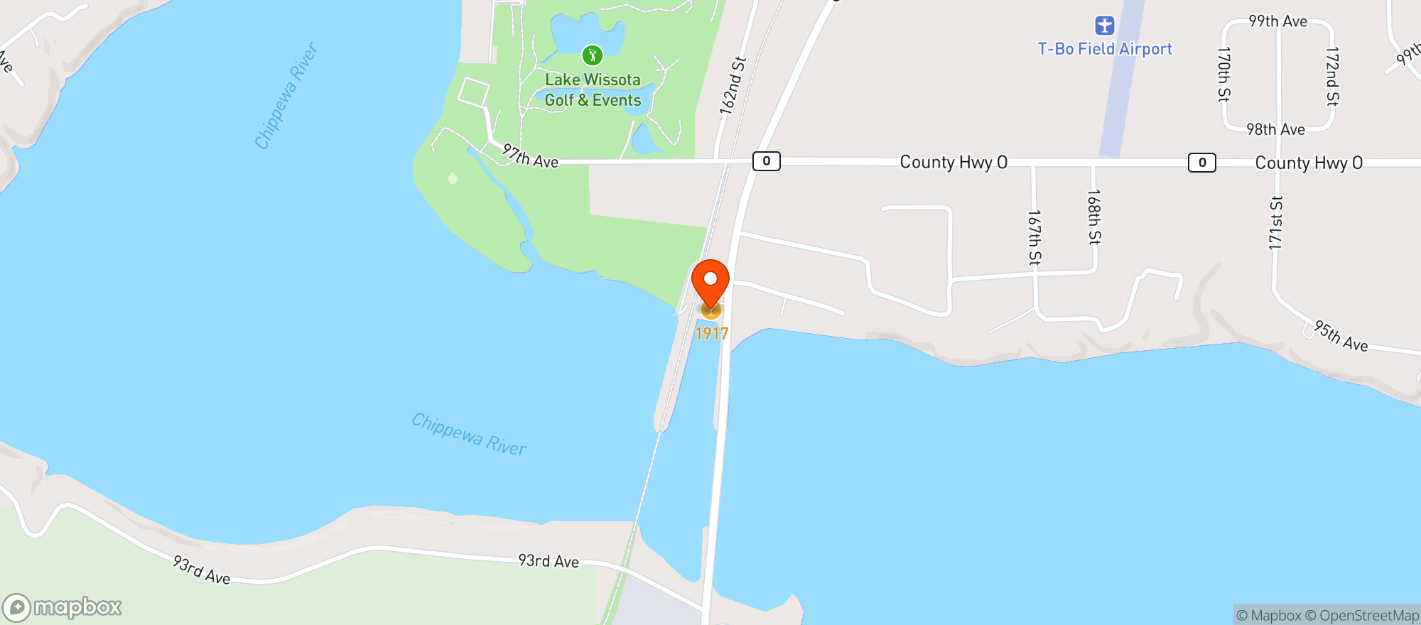 Map showing 1917 Lake Wissota