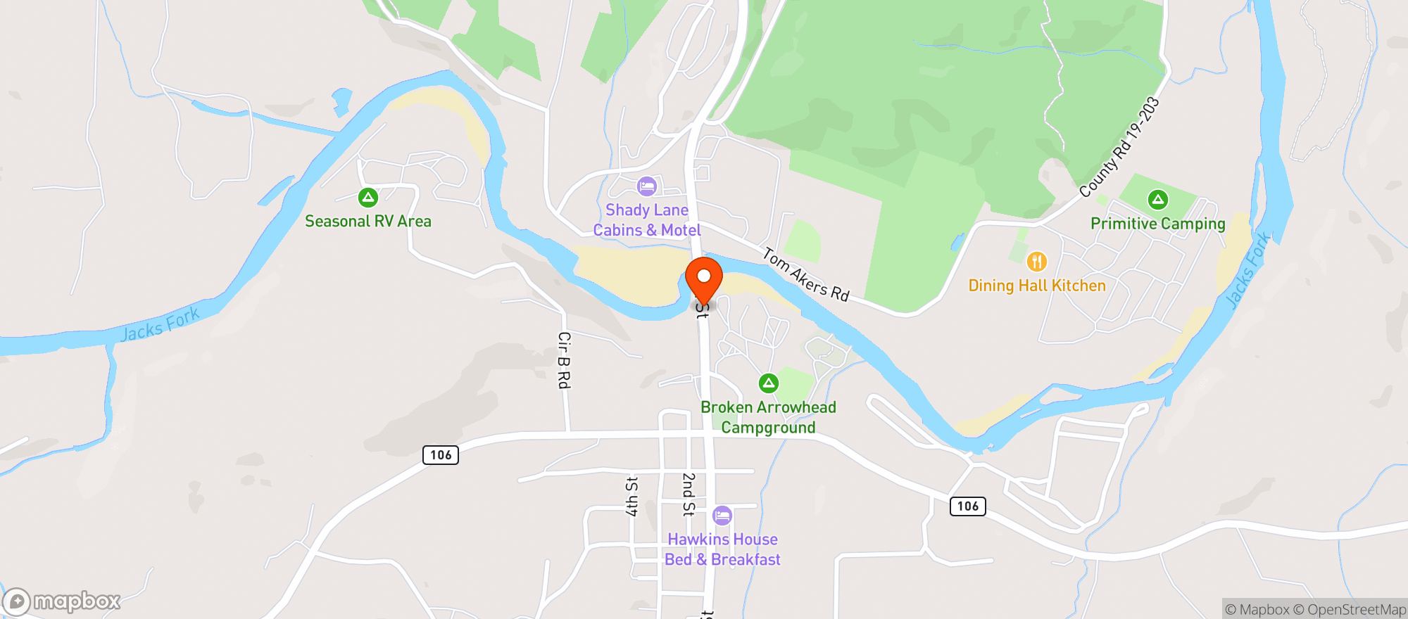 Map showing Williams Fast Stop