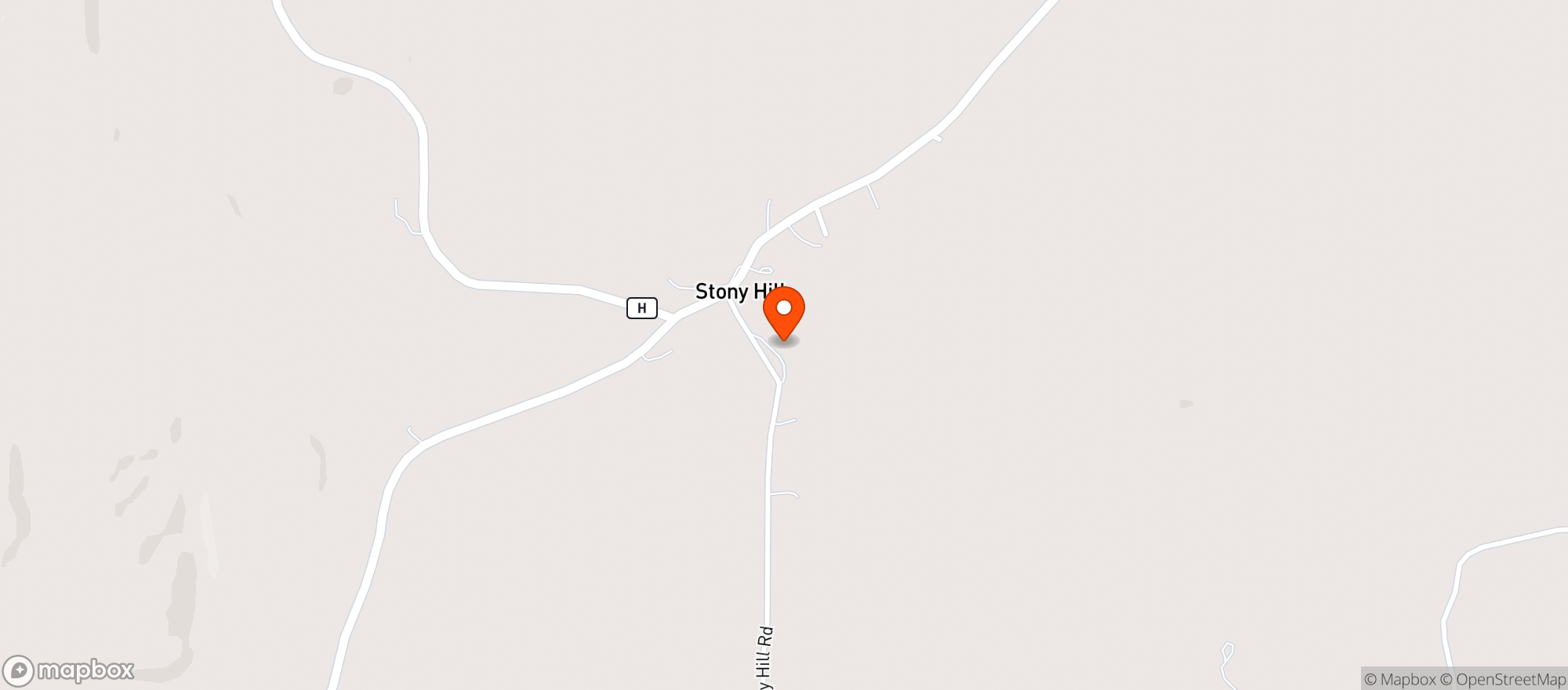 Map showing Purdys Stony Hill Hall